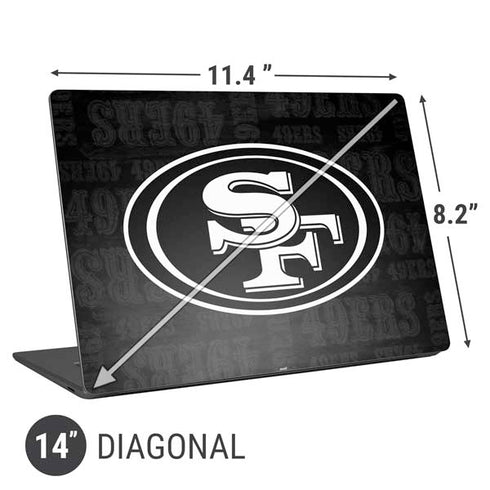 NFL San Franciso 49ers Black & White Universal Laptop 14in (11.4 x 8.2in) Skin